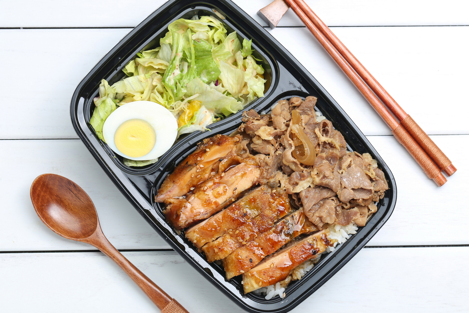 Chicken and Beef Bento Box